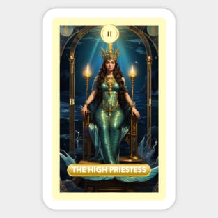 The High Priestess Card From the Light Mermaid Tarot Deck. Sticker